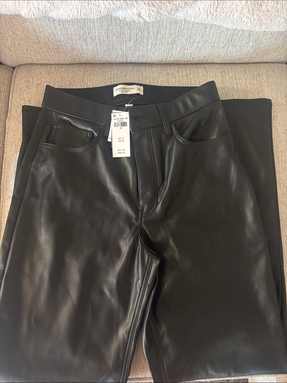 Abercrombie & Fitch Black Faux Leather Pants